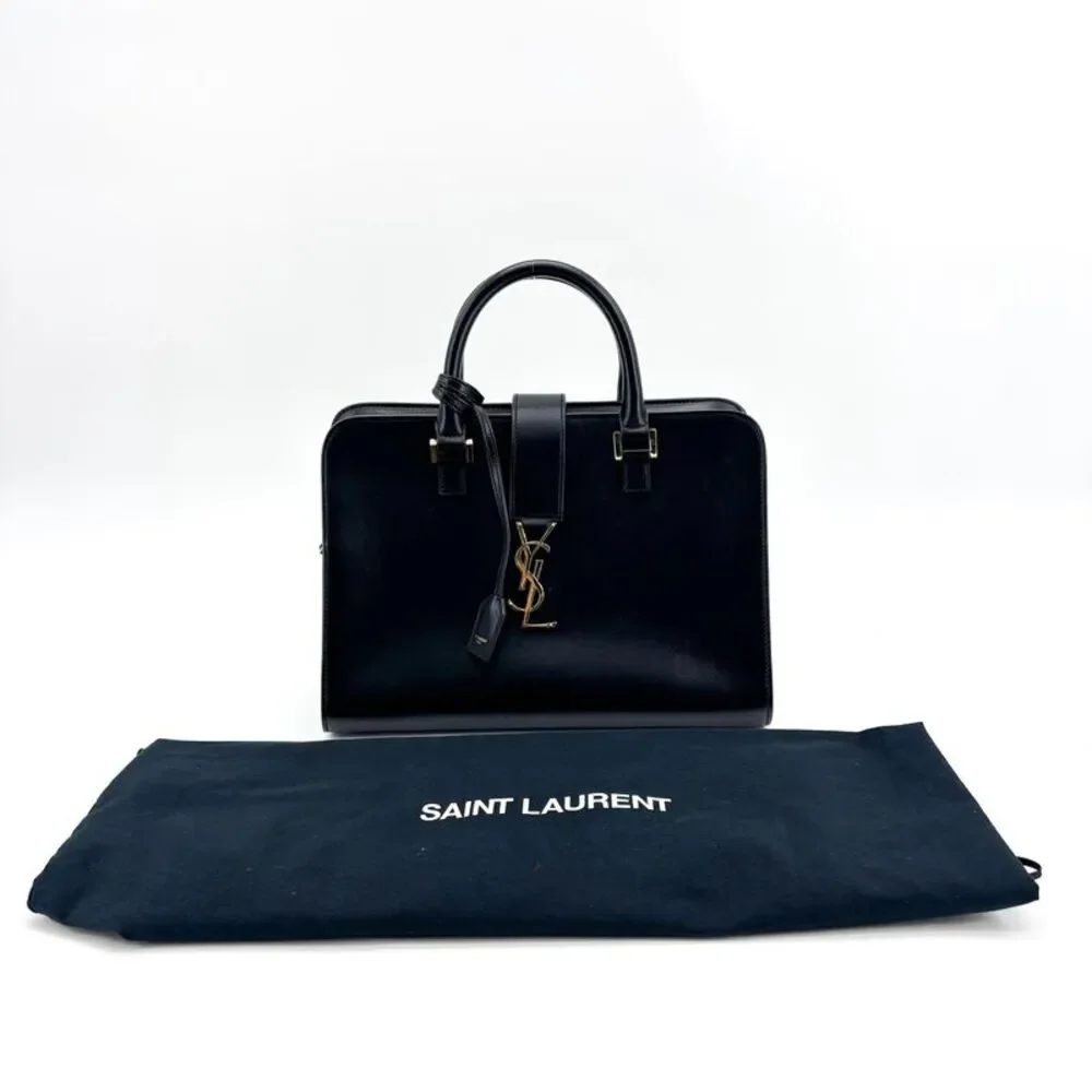 Saint Laurent Small Monogram Cabas Bag Black